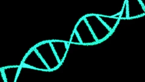 Glowing dna double helix animation on black background. Representing geneti.. Stock Footage 313740174