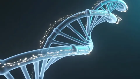 Glowing dna double helix biotechnology science background 4k Stock Footage 330905677