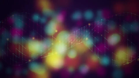 Glowing DNA double helix rotates in a seamless loop Stock Footage 343114866