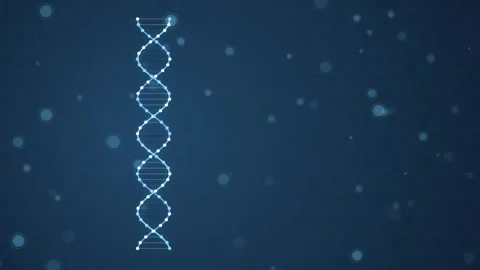 Glowing DNA Double Helix Rotating on Blue Science Background Stock-Footage 346453592