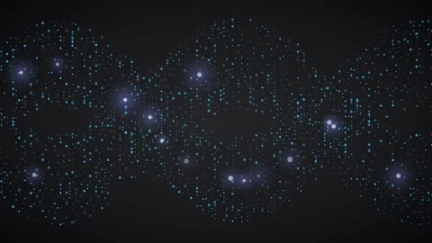 Glowing DNA double helix structure with interconnected light nodes, genetic.. Stockbeeldmateriaal 348115531