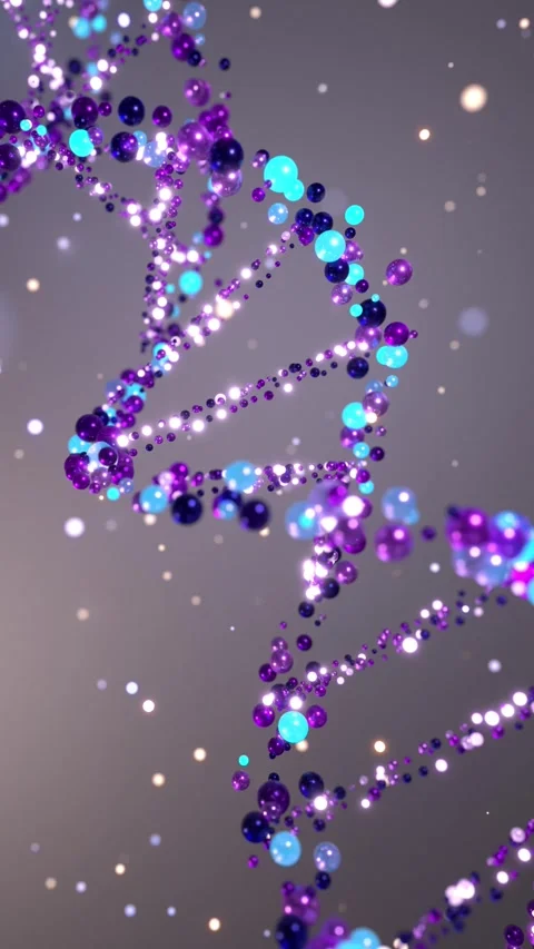 Glowing DNA Helix Molecular Particle Structure colorful Vertical Video stock 334719938