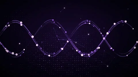 Glowing DNA helix of particles with double particle strands Stock Footage 339317401