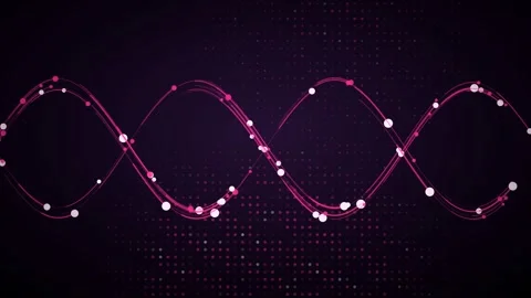 Glowing DNA helix of particles with pure dotted field Stock Footage 339317400