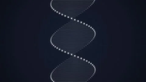 Glowing DNA Helix Structure Rotating on Digital Grid Background, Science an.. Stock Footage 348416321