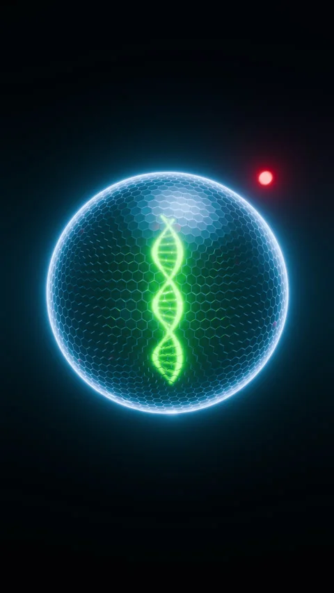 Glowing DNA Shielded From Pathogens Vertical Video Stock Footage 329851913