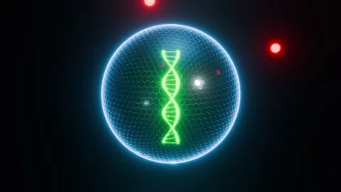 Glowing DNA Shielded From Pathogens Vertical Video Stock Footage 329853243