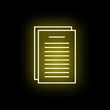 Glowing document icon representing modern digital paperwork Stock Illustration