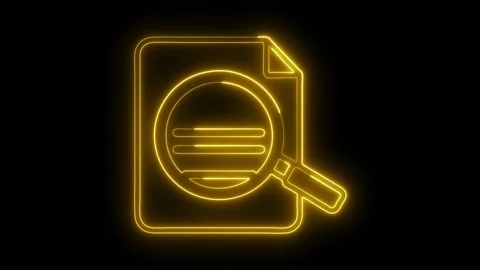 Glowing document search with magnifying glass for digital information analysis Stock-Footage 333457931