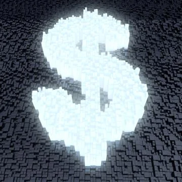 Glowing dollar sign Stock Illustration