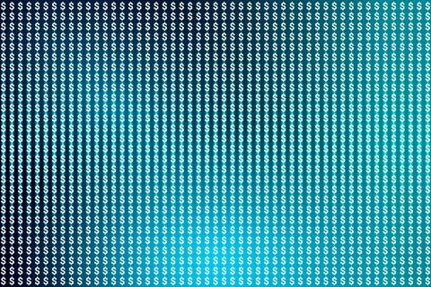 Glowing dollar sign pattern on blue gradient background symbolizing Stock Illustration