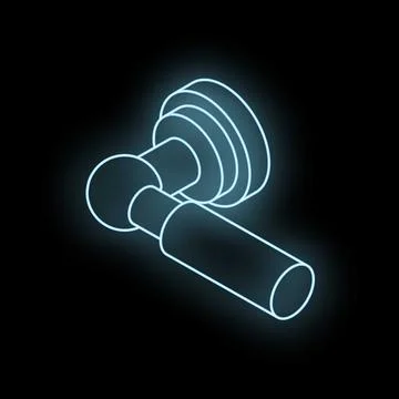 Glowing door handle on black background symbolizing modern design Illustration