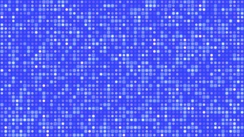 Glowing dot grid blinking random loop blue background Video stock 332464392