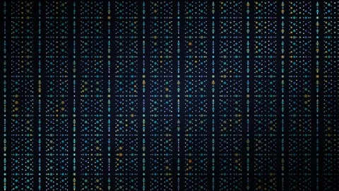 Glowing Dot Grid Loop - Blue Orange Digital Pattern Data Tech Backdrop Stock Footage 341792646