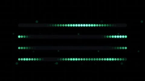 Glowing dot matrix progress bar digital loading loop Stock Footage 345640484