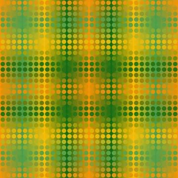 Glowing dot pattern. Vector seamless background in green, orange and yellow t イラスト素材