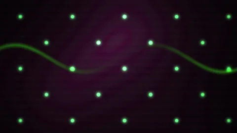 Glowing dots and green wave pattern. Stock Footage 340018633
