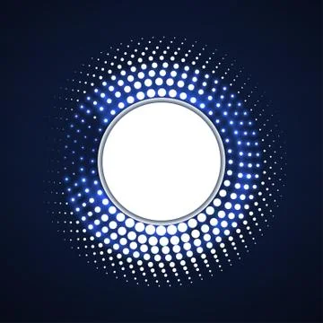 Glowing dots circle, halftone dotted background, vector Stock Illustration