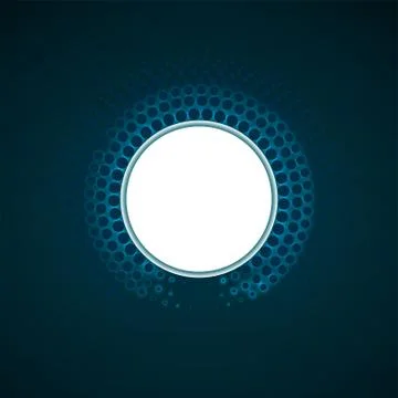 Glowing dots circle, halftone dotted background, vector Stock Illustration