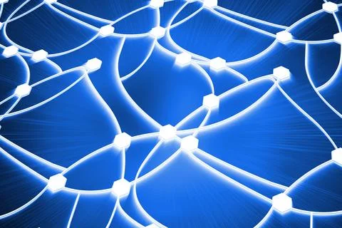 Glowing dots connected with lines Stock Photos