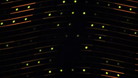 Glowing Dots on a Curved Digital Grid Background for Technology Stock Footage 343701813
