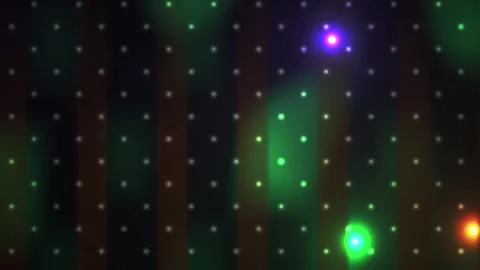 Glowing dots on dark background with colorful lights. Stock Footage 335516740