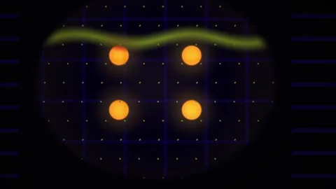Glowing dots on a dark background with grid pattern. Stock Footage 335516621