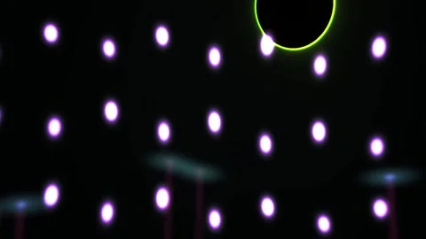 Glowing dots on dark background with neon circle. Stock Footage 337507286