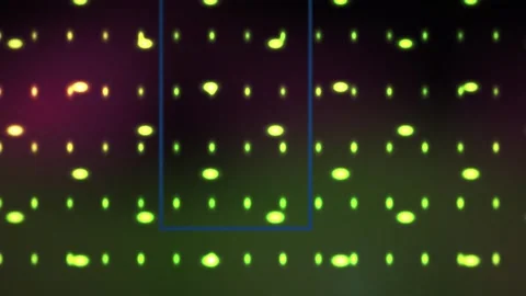 Glowing dots on dark background with rectangle. Stock Footage 336696327