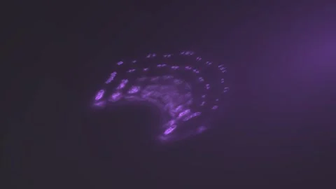Glowing Dots Row in Dim Purple Studio 動画素材 328586211