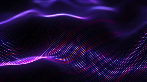 Glowing dotted lines on the surface of waves. Stock Footage 264029545