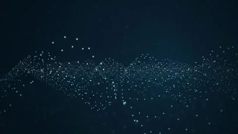 Glowing double helix particle field drifting in a wave like motion Stock Footage 342215609