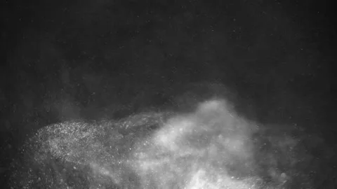 Glowing dust particles fly in the air 動画素材 233636645