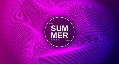 Glowing dynamic linear waves. Wave fluid shapes background. Modern style Illustrazione stock