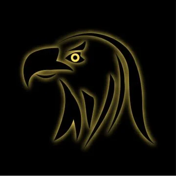 Glowing eagle on black Stock Illustration