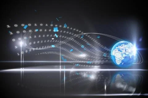 Glowing earth with binary code Stock Illustration