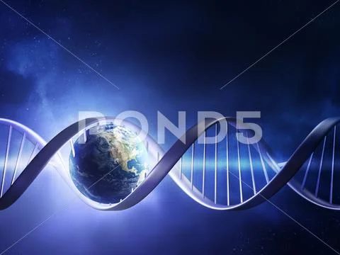Glowing earth dna strand Stock Illustrationen