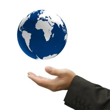 Glowing earth globe in his hands Stock Illustration