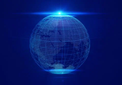 Glowing Earth globe. Stock Illustration