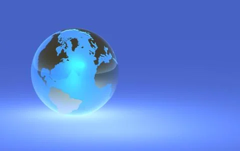 Glowing Earth Globe - Left Orientation Stock Illustration