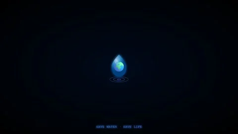 Glowing Earth Inside Water Drop Animation 库存影片 340365117