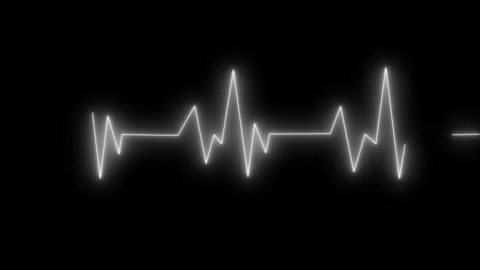 Glowing ECG Waveform Animation in Neon Light, Glowing Heartbeat Line on Bla.. Video stock 318109813
