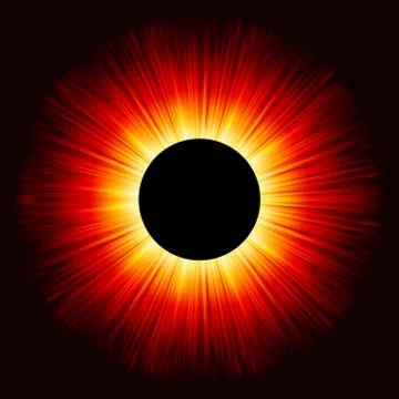 Glowing eclipse on a solid black background. EPS 8 イラスト素材