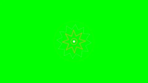 A glowing eight pointed star shape centered on a vibrant solid green backgrou Stock Footage 340904650
