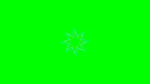 A glowing eight pointed star shape centered on a vibrant green screen backg.. Stock Footage 340905265