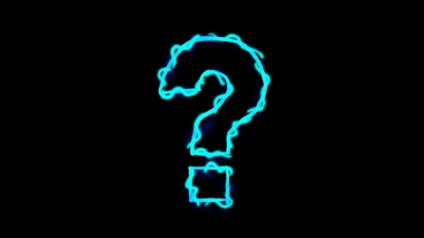 Glowing Electric Blue Question Mark Loop Stock Footage 311122044