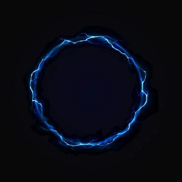 Glowing Electric Blue Ring on Dark Background Stock Illustration