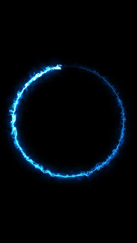 Glowing electric blue ring motion background on a dark black canvas. 스톡 동영상 334909499