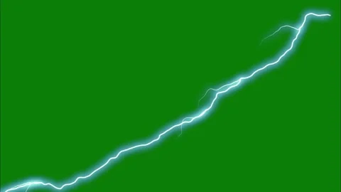 Glowing Electric Current and Cyan Lightning Bolt Arc on Green Screen Vídeos de archivo 334988210