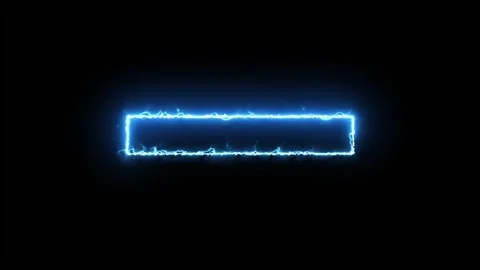 Glowing electric fire rectangular motion animation isolated on black background Stock Footage 345024425